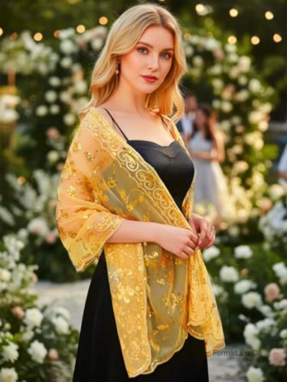 Sequin Shawls and Wraps for Evening Dresses Wedding Cape Cover Up